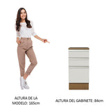 Bajo Mesada Madesa Glamy 40 x 60 cm 3 Cajones (Con Mesada) Marrón/Blanco