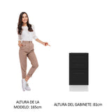 Bajo Mesada Cocina 40 x 60 cm 3 Cajones (Sin Mesada) Blanco/Negro Agata Madesa