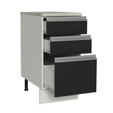 Bajo Mesada Madesa Glamy 40 x 60 cm 3 Cajones (Con Mesada) Blanco/Negro