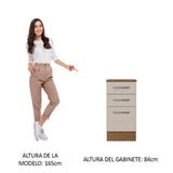 Bajo Mesada Cocina 40 x 60 cm 3 Cajones (Con Mesada) Marrón/Crema Agata Madesa