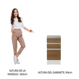 Bajo Mesada 40 x 60 cm 3 Cajones (Con Mesada) Glamy Blanco/Marrón