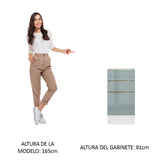Bajo Mesada 40 cm x 60 cm, 3 Cajones Lux Blanco/Gris