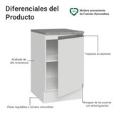 Bajo Mesada 50x60cm 1 Puerta (con mesada) Blanco Glamy