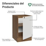 Bajo Mesada 50 x 60 cm 1 Puerta (Sin Mesada) Marrón/Blanco Vik