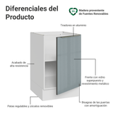Bajo Mesada 50cm X 60 cm, 1 Puerta (Sin Mesada) Blanco/Gris Lux Madesa
