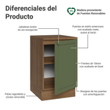 Bajo Mesada 50 x 60 cm 1 Puerta (con mesada) Marrón/Verde Vik