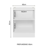 Bajo Mesada Cocina 60 x 60 cm 1 Puerta (Sin Mesada) Blanco Stella Madesa