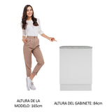 Bajo Mesada Cocina 60 x 60 cm 1 Puerta (Con Mesada) Blanco Stella Madesa