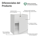 Bajo Mesada de Cocina 60 x 60 cm 1 Puerta (Sin Mesada) Blanco Vik Madesa