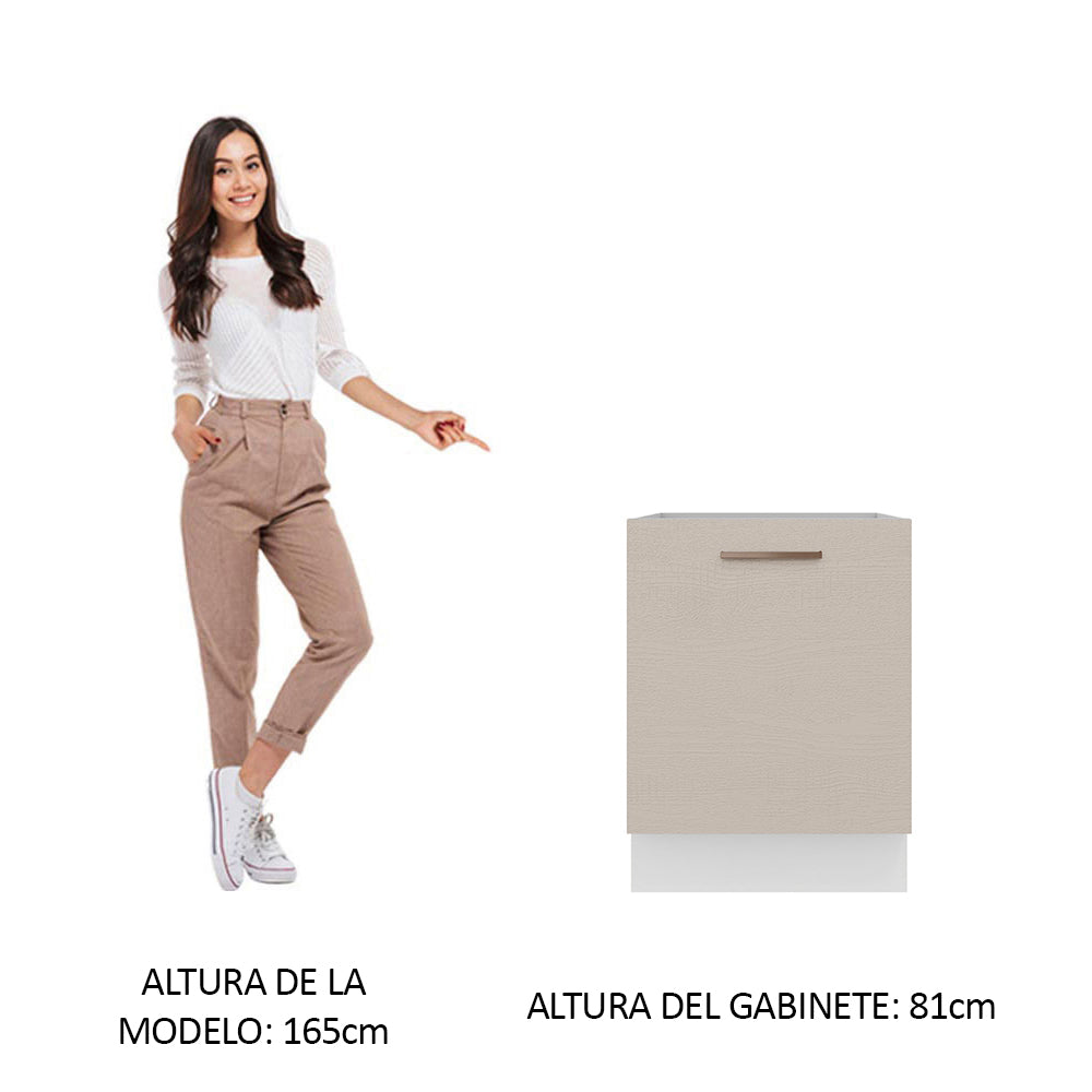 Bajo Mesada Cocina 60 x 60 cm 1 Puerta (Sin Mesada) Blanco/Crema Agata Madesa
