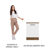 Bajo Mesada Cocina 60 x 60 cm 1 Puerta (Con Mesada) Marrón/Blanco Agata Madesa