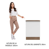Bajo Mesada Madesa Glamy 60 x 60 cm 1 Puerta (Con Mesada) Marrón/Blanco