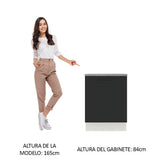 Bajo Mesada Cocina 60 x 60 cm 1 Puerta (Con Mesada) Blanco/Negro Agata Madesa