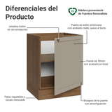 Bajo Mesada 60 x 60 cm 1 Pueta (Sin Mesada) Marrón/Crema Vik Madesa