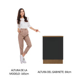 Bajo Mesada Cocina 60 x 60 cm 1 Puerta (Con Mesada) Marrón/Negro Agata Madesa