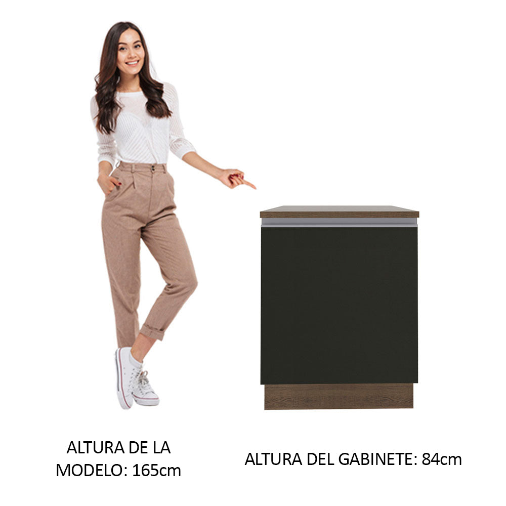 Bajo Mesada Madesa Glamy 60 x 60 cm 1 Puerta (Con Mesada) Marrón/Negro