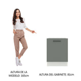 Bajo Mesada Cocina 60 x 60 cm 1 Puerta (Sin Mesada) Blanco/Gris Agata Madesa
