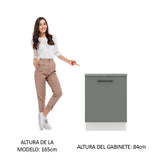 Bajo Mesada Cocina 60 x 60 cm 1 Puerta (Con Mesada) Blanco/Gris Agata Madesa
