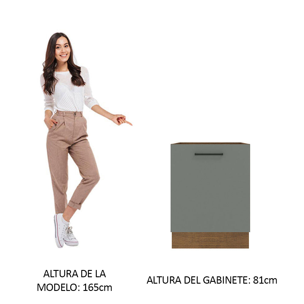 Bajo Mesada Cocina 60 x 60 cm 1 Puerta (Sin Mesada) Marrón/Gris Agata Madesa