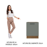 Bajo Mesada Cocina 60 x 60 cm 1 Puerta (Sin Mesada) Marrón/Gris Agata Madesa
