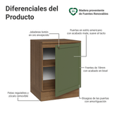 Bajo Mesada de Cocina 60 x 60 cm 1 Puerta (con Mesada) Marrón/Verde Vik Madesa