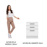 Bajo Mesada Cocina 60 x 60 cm 3 Cajones (Sin Mesada) Blanco Agata Madesa