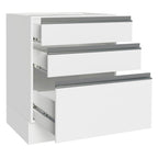 Bajo Mesada 60 x 60 cm 3 Cajones (Sin Mesada) Blanco Glamy Madesa
