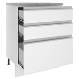 Bajo Mesada Madesa Glamy 60 x 60 cm 3 Cajones (Con Mesada) Blanco
