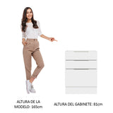 Bajo Mesada Cocina 60 x 60 cm 3 Cajones (Sin Mesada) Blanco Stella Madesa