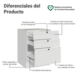 Bajo Mesada de Cocina 60 x 60 cm 3 Cajones (Sin Mesada) Blanco Vik Madesa