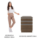 Bajo Mesada Madesa Glamy 60 x 60 cm 3 Cajones (Con Mesada) Marrón