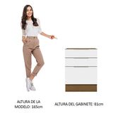 Bajo Mesada Cocina 60 x 60 cm 3 Cajones (Sin Mesada) Marrón/Blanco Stella Madesa