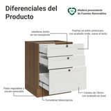 Bajo Mesada de Cocina 60 x 60 cm 3 Cajones (Sin Mesada) Marrón/Blanco Vik Madesa