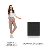 Bajo Mesada 60 x 60 cm 3 Cajones (Con Mesada) Blanco/Negro Agata Madesa