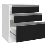 Bajo Mesada Cocina 60 x 60 cm 3 Cajones (Sin Mesada) Blanco/Negro Glamy Madesa
