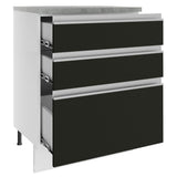 Bajo Mesada Madesa Glamy 60 x 60 cm 3 Cajones (Con Mesada) Blanco/Negro