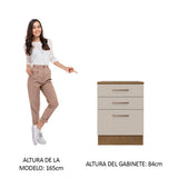 Bajo Mesada 60 x 60 cm 3 Cajones (Con Mesada) Marrón/Crema Agata Madesa