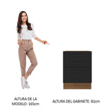 Bajo Mesada 60 x 60 cm 3 Cajones (Sin Mesada) Marrón/Negro Agata Madesa