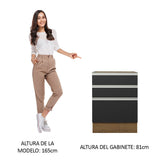Bajo Mesada Cocina 60 x 60 cm 3 Cajones (Sin Mesada) Marrón/Negro Glamy Madesa