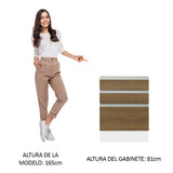 Bajo Mesada Cocina 60 x 60 cm 3 Cajones (Sin Mesada) Blanco/Marrón Glamy Madesa