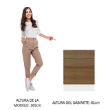 Bajo Mesada Cocina 60 x 60 cm 3 Cajones (Sin Mesada) Blanco/Marrón Stella Madesa
