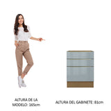 Bajo Mesada 60 cm  x 60 cm, 3 Cajones Lux Marrón/Gris