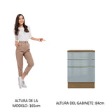 Bajo Mesada 60 cm x 60 cm, 3 Cajones Lux Marrón/Gris