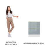 Bajo Mesada 60 cm x 60 cm, 3 Cajones Lux Blanco/Gris
