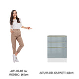 Bajo Mesada 60 cm x 60 cm, 3 Cajones Lux Blanco/Gris