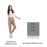 Bajo Mesada Cocina 60 x 60 cm 3 Cajones (Sin Mesada) Blanco/Gris Agata Madesa
