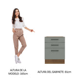 Bajo Mesada Cocina 60 x 60 cm 3 Cajones (Sin Mesada) Marrón/Gris Agata Madesa