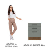 Bajo Mesada Cocina 60 x 60 cm 3 Cajones (Con Mesada) Marrón/Gris Agata Madesa
