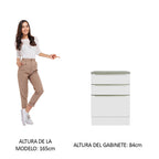 Bajo Mesada 60 cm 3 Cajones Blanco Lux Madesa