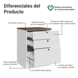 Bajo Mesada de Cocina 60 x 60 cm 3 Cajones (con Mesada) Blanco/Marrón Vik Madesa